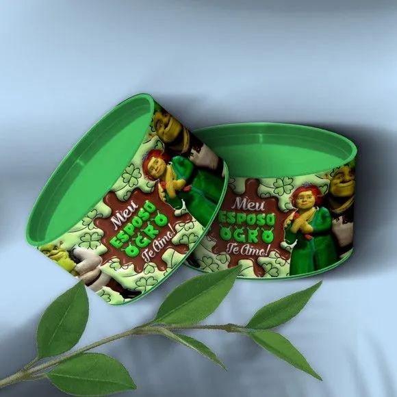 Tubo Lata - Sherek Personalizada - feito à mão por Mi Papelaria Criativa