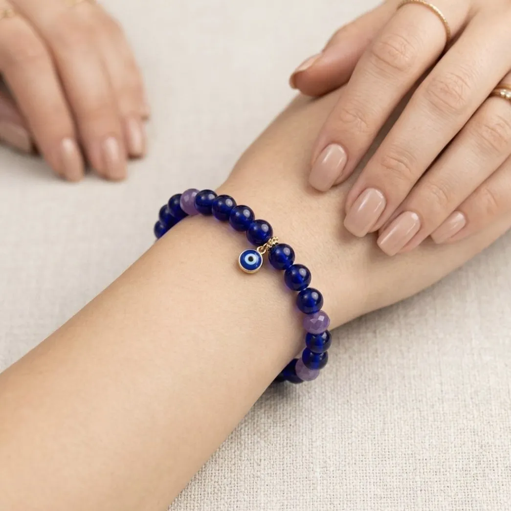 Pulseira em porcelana e ametista - foto 2