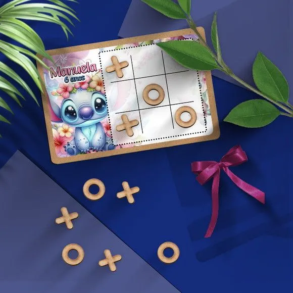 Jogo da Velha - Stich Personalizado - artesanato feito à mão por Mi Papelaria Criativa