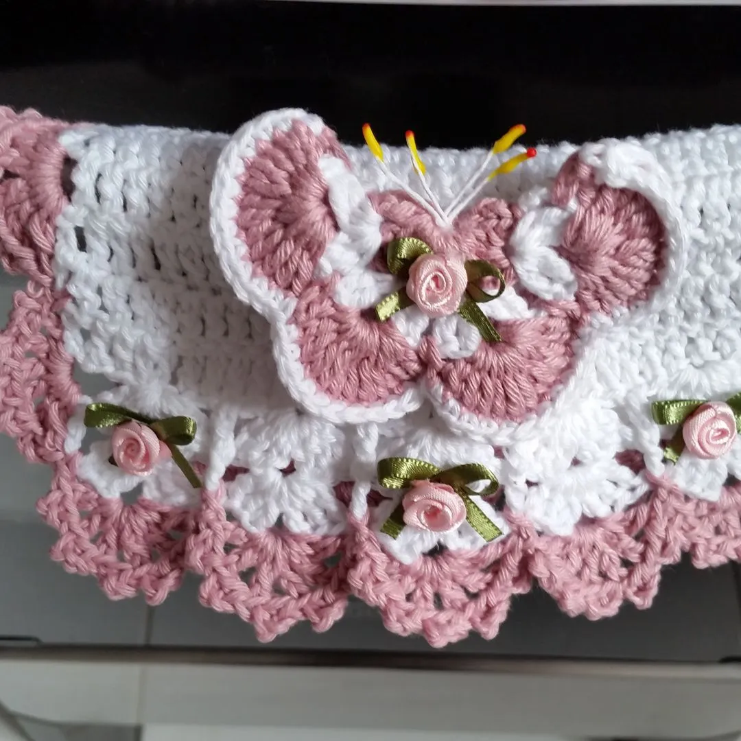 Puxador Fogão e Imã Geladeira Mini Borboleta Rosa Antigo - foto 2