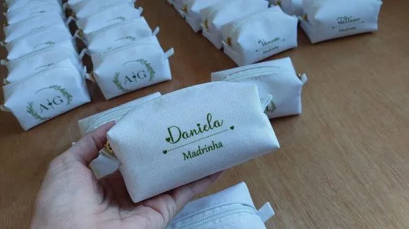 Necessaire Mini Box - Branco e Verde Militar - foto 5