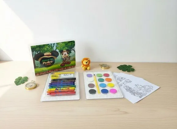 Estojo de Pintura - Mickey Safari Personalizado - artesanato feito à mão por Mi Papelaria Criativa