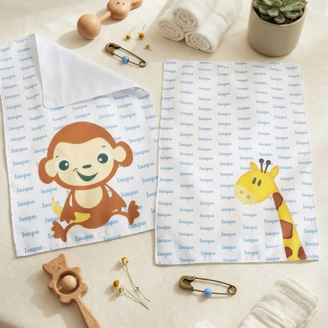 Kit 4 Paninhos de Boca Safari Baby Personalizados | Enxoval de Bebê - foto 8