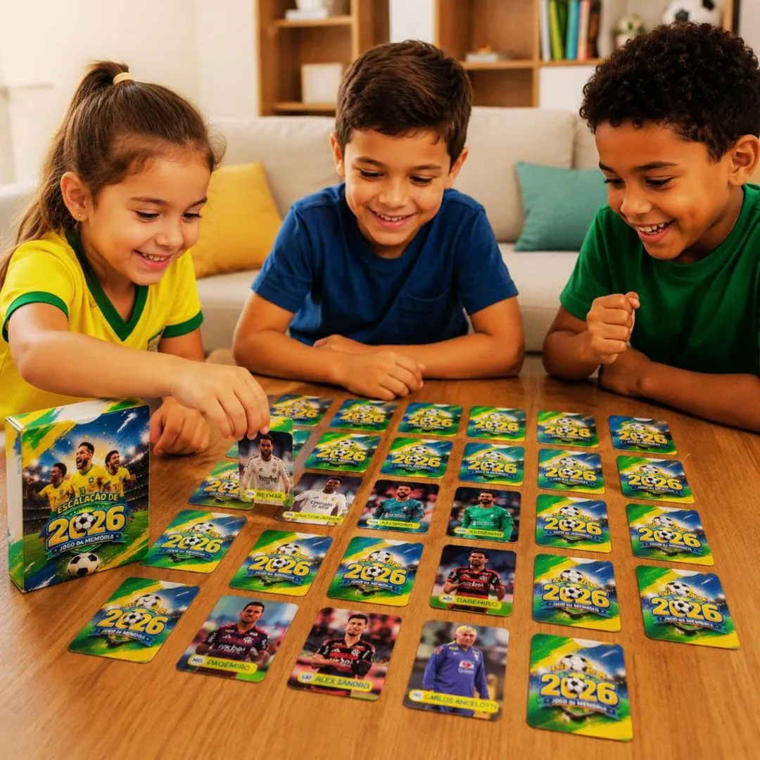 Jogo Da Memória Escalação Brasil 2026 Com 26 Jogadores E Técnico JD Arte - foto 4
