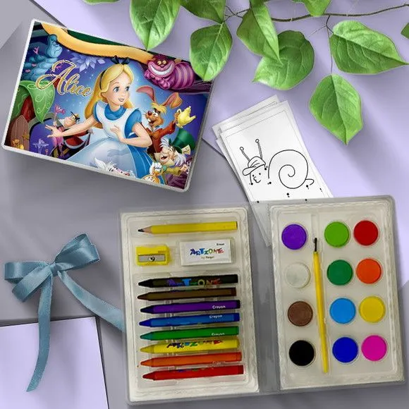 Estojo de Pintura 24pç - Alice no País Personalizado - artesanato feito à mão por Mi Papelaria Criativa