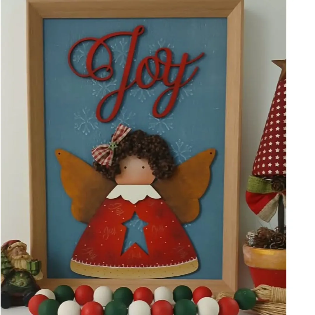 Quadro decorativo Natal Anjo Joy - Alegria - foto 4