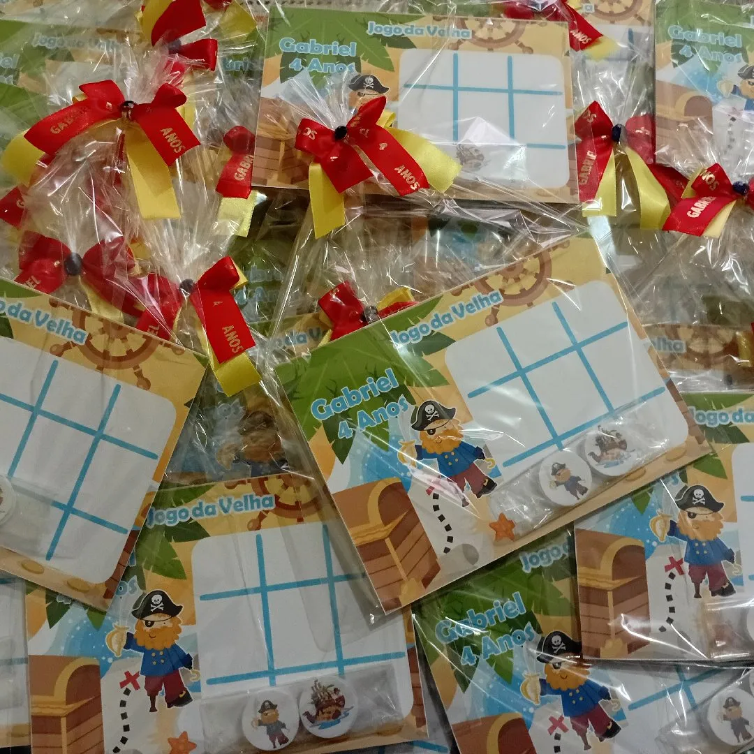 lembrancinha jogo da velha personalizado tema Pirata - foto 4