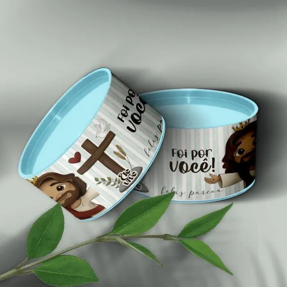 Tubo Lata - Páscoa Jesus Cristo Personalizada - feito à mão por Mi Papelaria Criativa