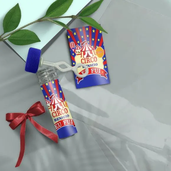 Bolha de Sabão - Circo Personalizado - artesanato feito à mão por Mi Papelaria Criativa