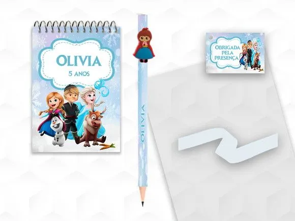 Bloquinho com Aplique Frozen Cute Personalizado - artesanato feito à mão por creativitybynina