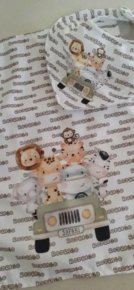 Kit babador e fraldinhas - safari baby - foto 4