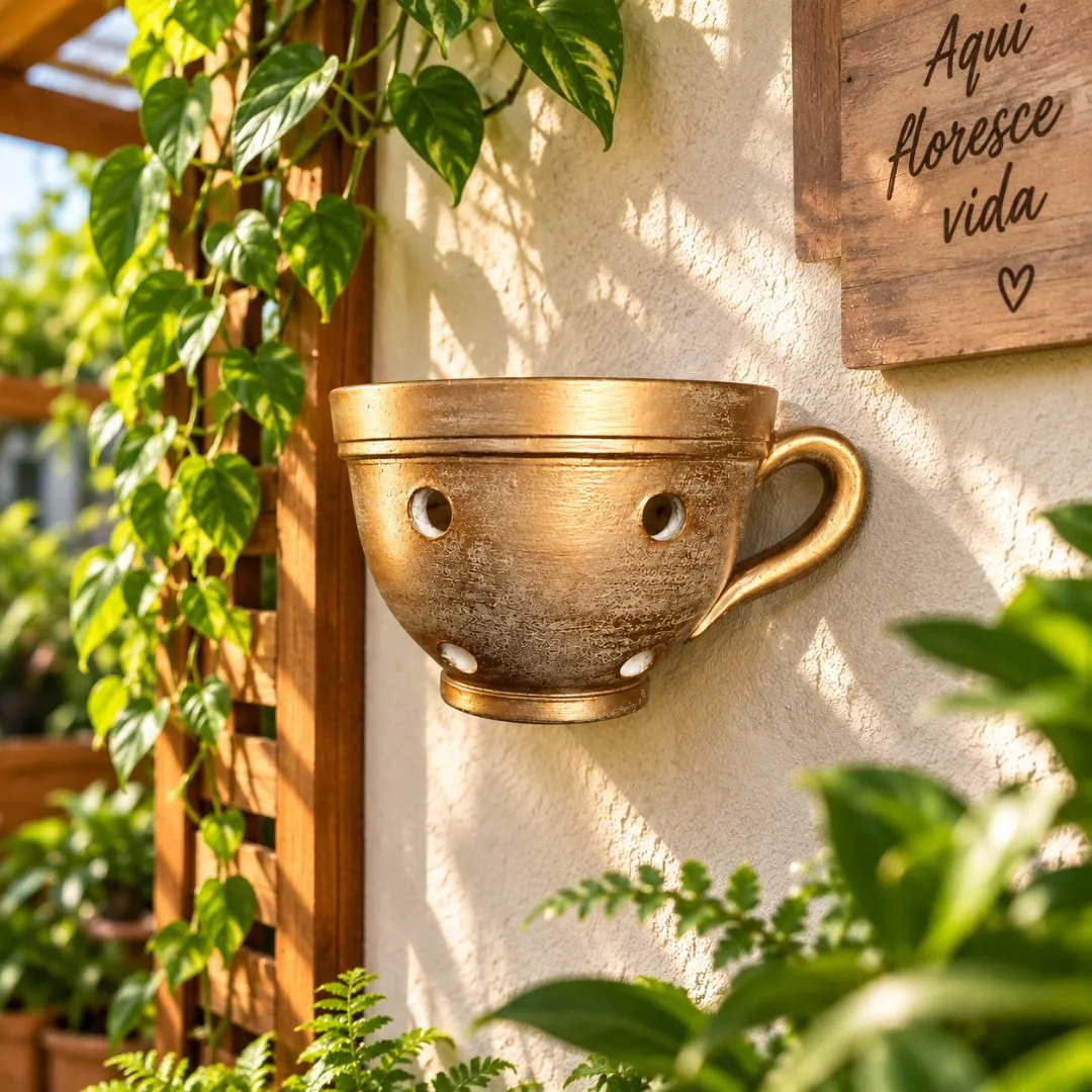 Vaso de Planta Tipo Xícara de Parede para Orquídea de Cerâmica - foto 4