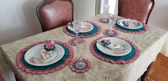 Sousplat em Crochê Realeza 18 Peças