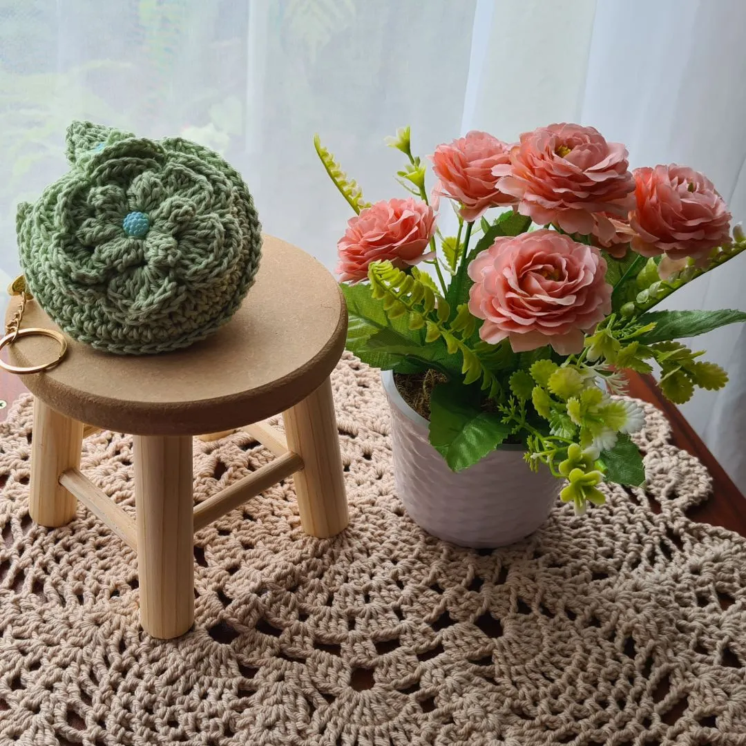 Case em Crochê para Fone de Ouvidos Verde Água - foto 3
