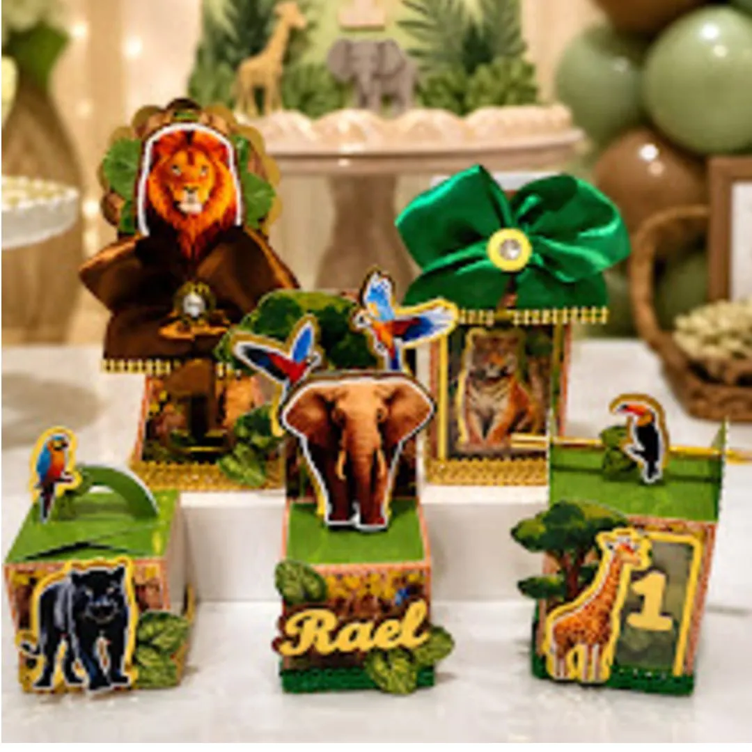 kit 20 caixinhas Personalizadas Floresta Lembrancinhas Decoração Festa infantil Papelaria Caixinha Floresta - artesanato de DucaParty Personalizados