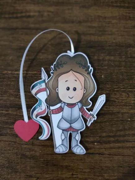 Marcador de Página 08 cm - Santa Joana D'arc T - artesanato de Emejhu Personalizados