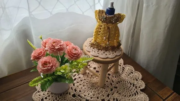 Capa para Adoçante Vestidinho Cinderela Dourado com Solar - foto 3