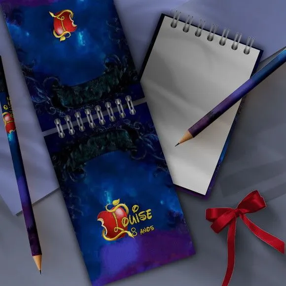 Bloco Anotações - Descendentes Personalizado - artesanato feito à mão por Mi Papelaria Criativa