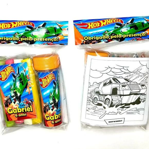 Kit Massinha + Giz + Bolha Hotwheels Personalizado - foto 2