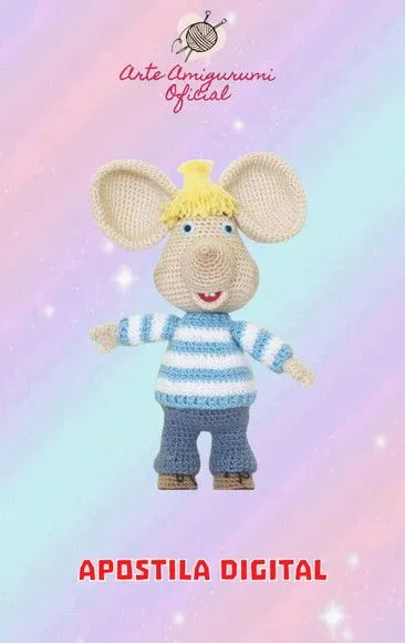 Receita Rato Topo Giggio -amigurumi - artesanato feito à mão por Arte Amigurumi Oficial