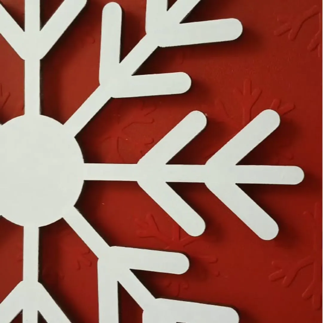 Quadro Vermelho Floco de Neve - Natal - foto 3