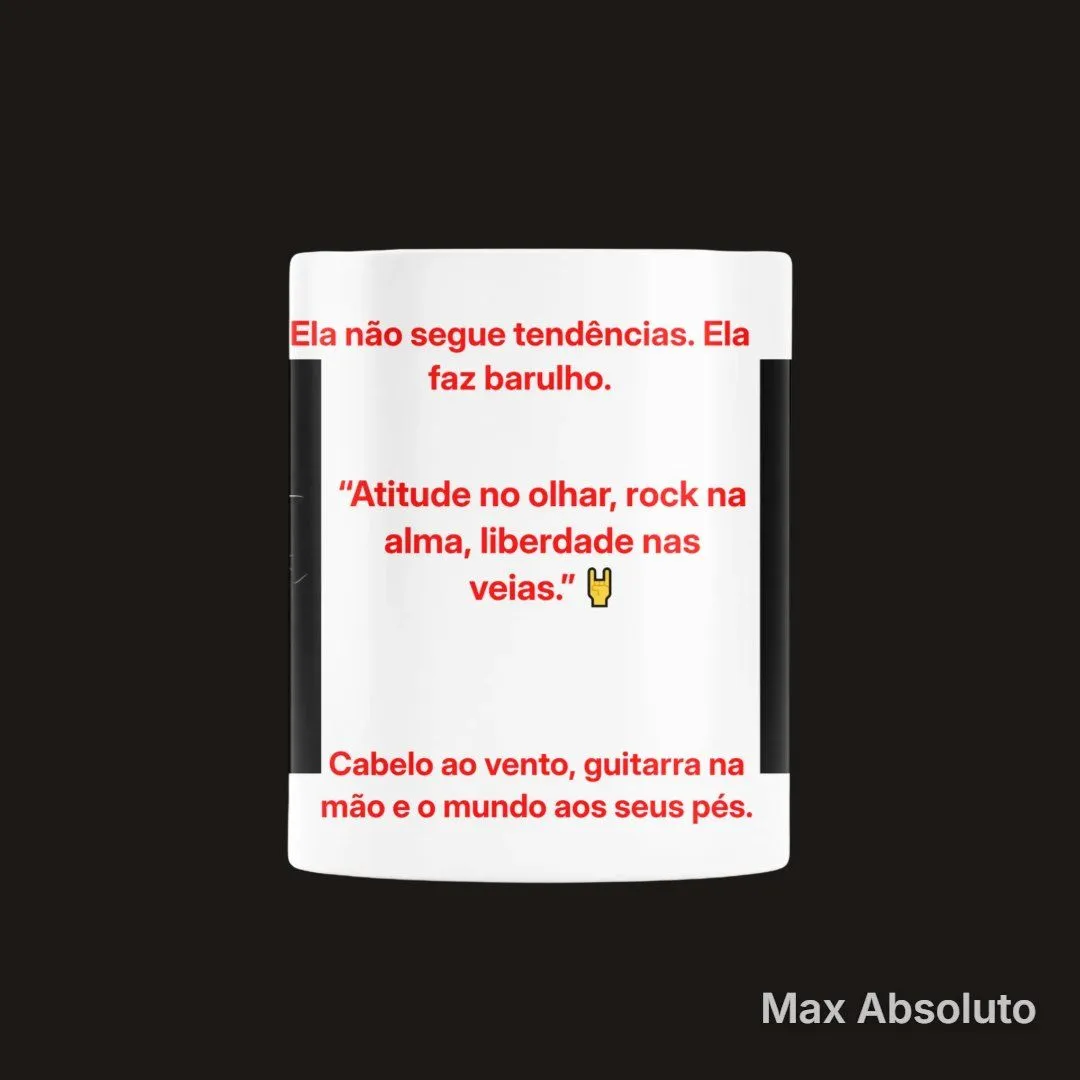 Caneca Estampa Rock Mulher de Óculos 325ml - foto 3
