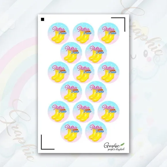 Cartela Adesiva Chuva de amor Personalizada - artesanato feito à mão por Mi Papelaria Criativa