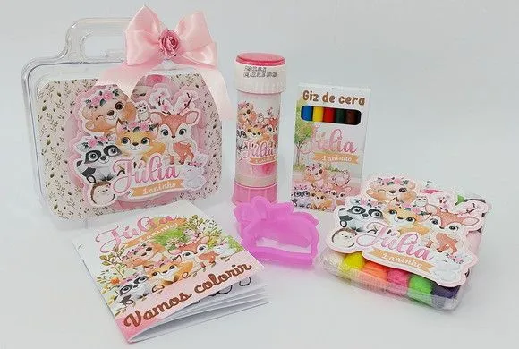 Maleta Bosque Personalizada - feito à mão por Mi Papelaria Criativa