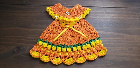 Puxador Forno Vestidinho Tulipas Amarelo / Vermelho - foto 3