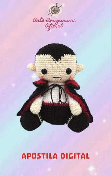 Receita Drácula Halloween - Amigurumi - feito à mão por Arte Amigurumi Oficial