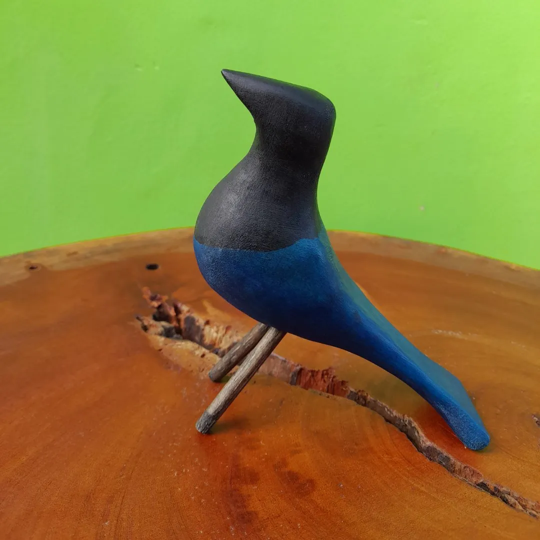 Gralha azul de madeira - artesanato feito à mão por ArtePol