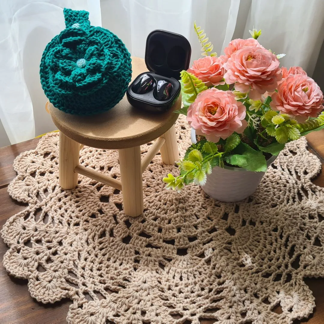 Case em Crochê para Fone de Ouvidos Verde Hera - foto 2