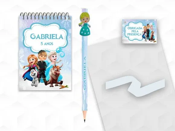 Bloquinho com Aplique Frozen Cute Personalizado - artesanato feito à mão por creativitybynina