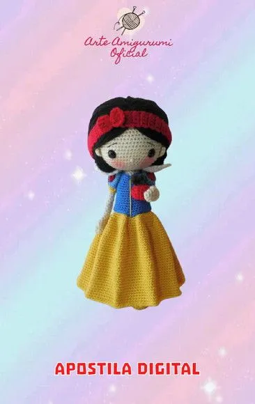 Receita Branca de Neve - Amigurumi - artesanato feito à mão por Arte Amigurumi Oficial