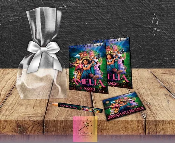 Bloquinho Encanto Personalizado - feito à mão por Artmanha Lembrancinhas