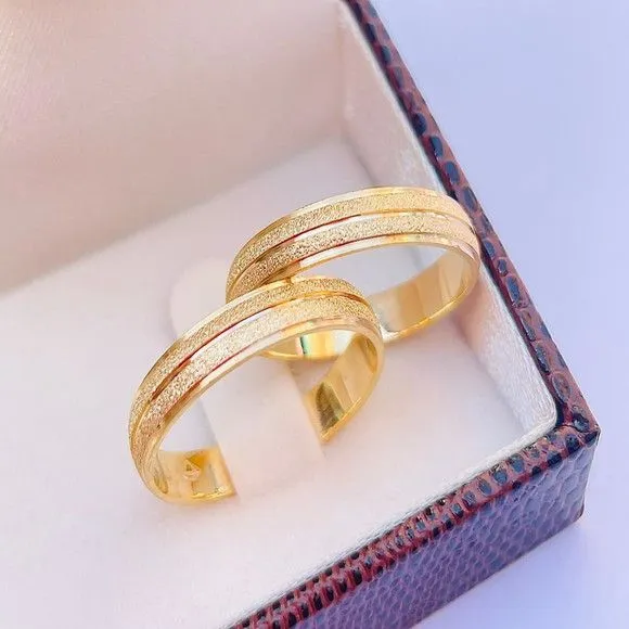 Alianças de Ouro 18k 4mm 4grs Casamento + Anel Solitário - artesanato feito à mão por TM JOIAS