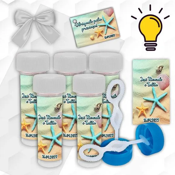 Bolinha de Sabão Estrela do Mar Personalizada - artesanato feito à mão por Mi Papelaria Criativa