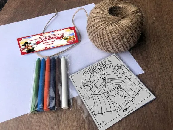 Kit Giz de cera Circo Personalizado - feito à mão por Mi Papelaria Criativa