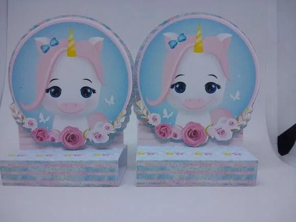 Porta chocolate duplo unicórnio - artesanato de Fina Essência Papelaria Personalizada