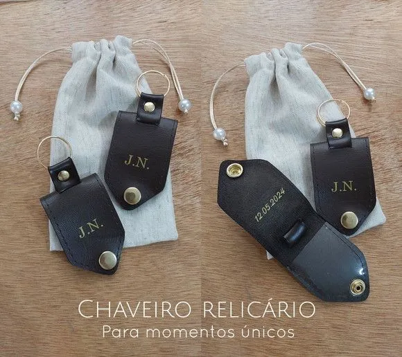Chaveiro Relicário - Kit com 2 Unidades - artesanato feito à mão por Innovare Studio