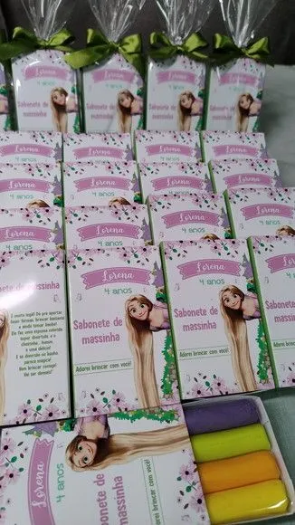 Lembrancinha Festa Infantil Sabonete Mágico Massinha Rapunze - foto 3