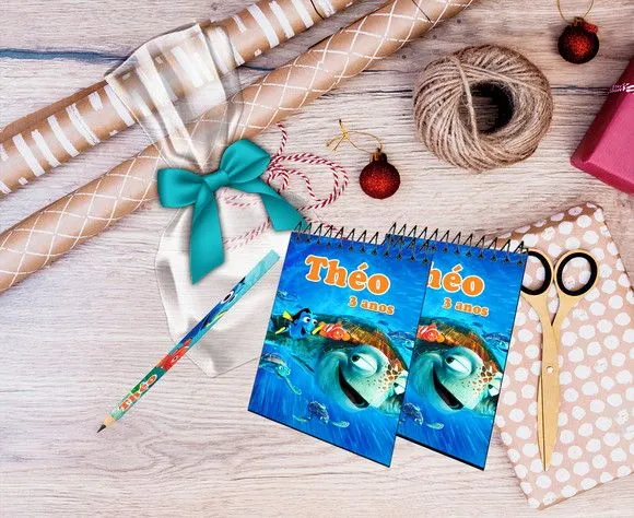 Bloquinho Procurando Nemo Personalizado - feito à mão por Artmanha Lembrancinhas