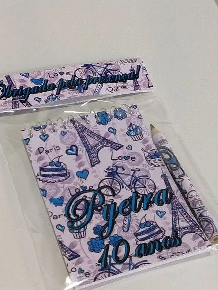 Bloquinho Paris personalizado. - artesanato feito à mão por Mi Papelaria Criativa