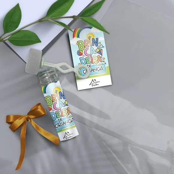 Bolha de Sabão - Dia das Crianças Personalizado - artesanato feito à mão por Mi Papelaria Criativa