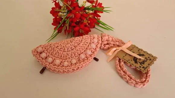 Porta Óculos em Crochê Salmão - foto 2