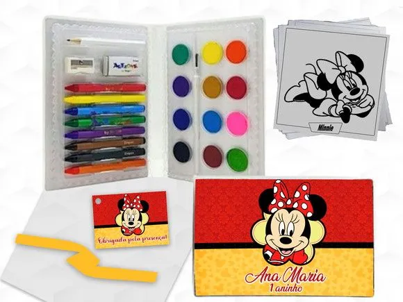 Estojo de Pintura Minnie Vermelha Personalizado - artesanato feito à mão por creativitybynina