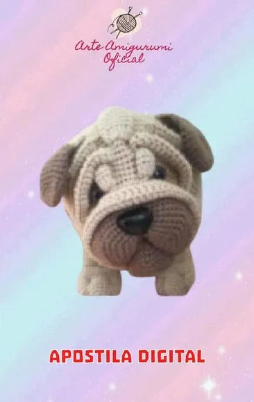 Receita Cachorro Pug Amigurumi - feito à mão por Arte Amigurumi Oficial