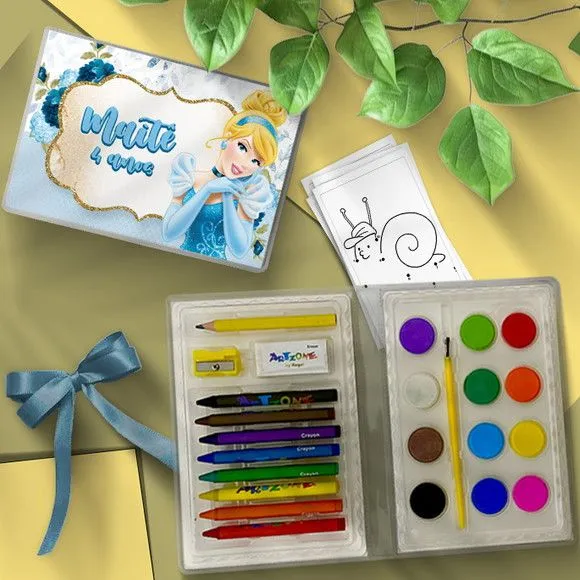 Estojo de Pintura - Cinderela Personalizado - artesanato feito à mão por Mi Papelaria Criativa