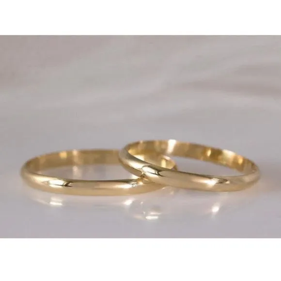 Alianças de Ouro 18k 3mm 3grs Casamento + Anel Solitário - artesanato feito à mão por TM JOIAS