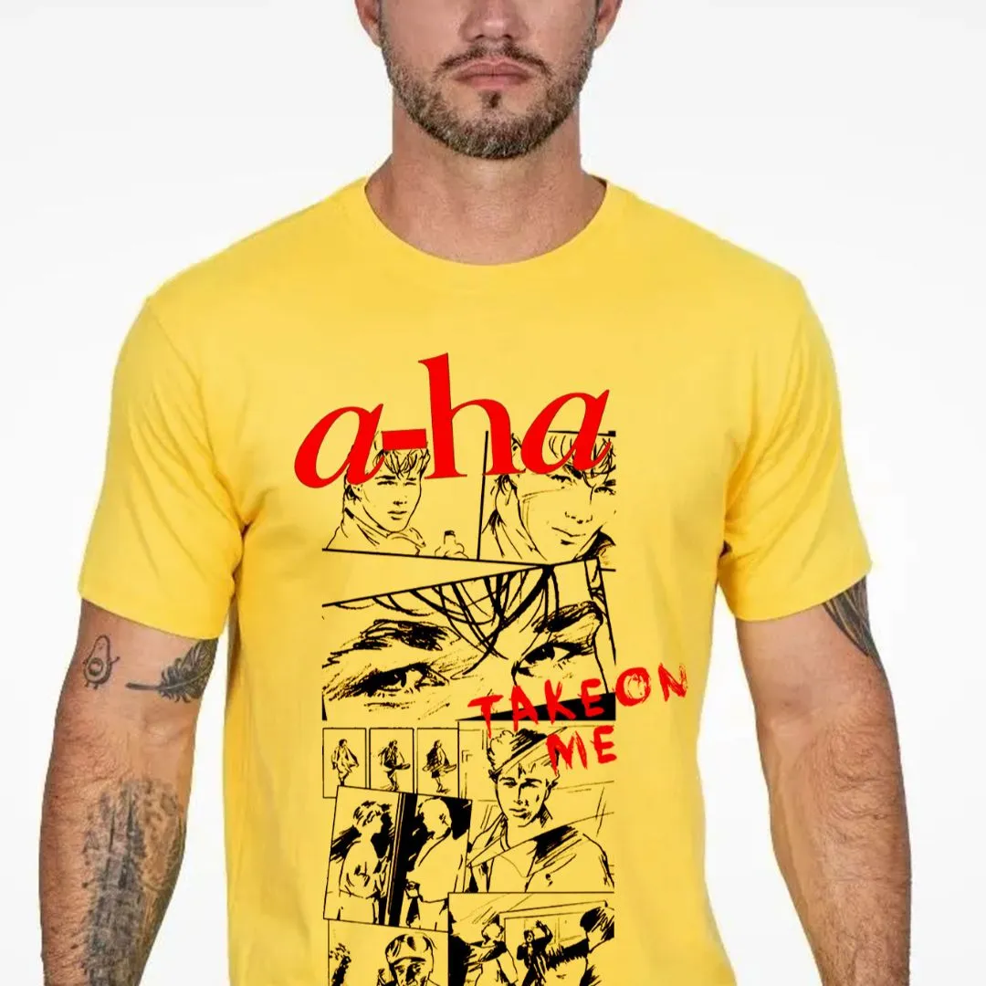 Camiseta a-Ha take on me, banda new wave clássica anos 80, estampa exclusiva tamanhos babylook e unisex - foto 4